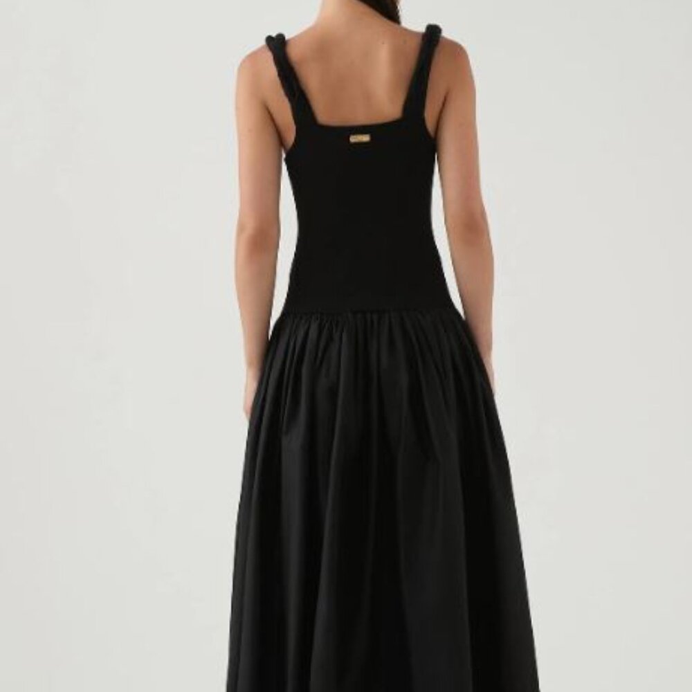 Aje Black Midi Dress with Gold Accent - Picture 3 of 7